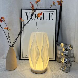 3D Wave Pattern Vase Lamp Nordic Ins Style Bedroom Ambient Light