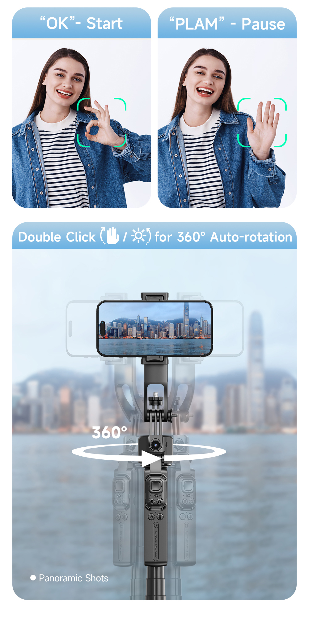 AI Face Tracking Gimbal with Large 4-Legs Tripod - Image 6