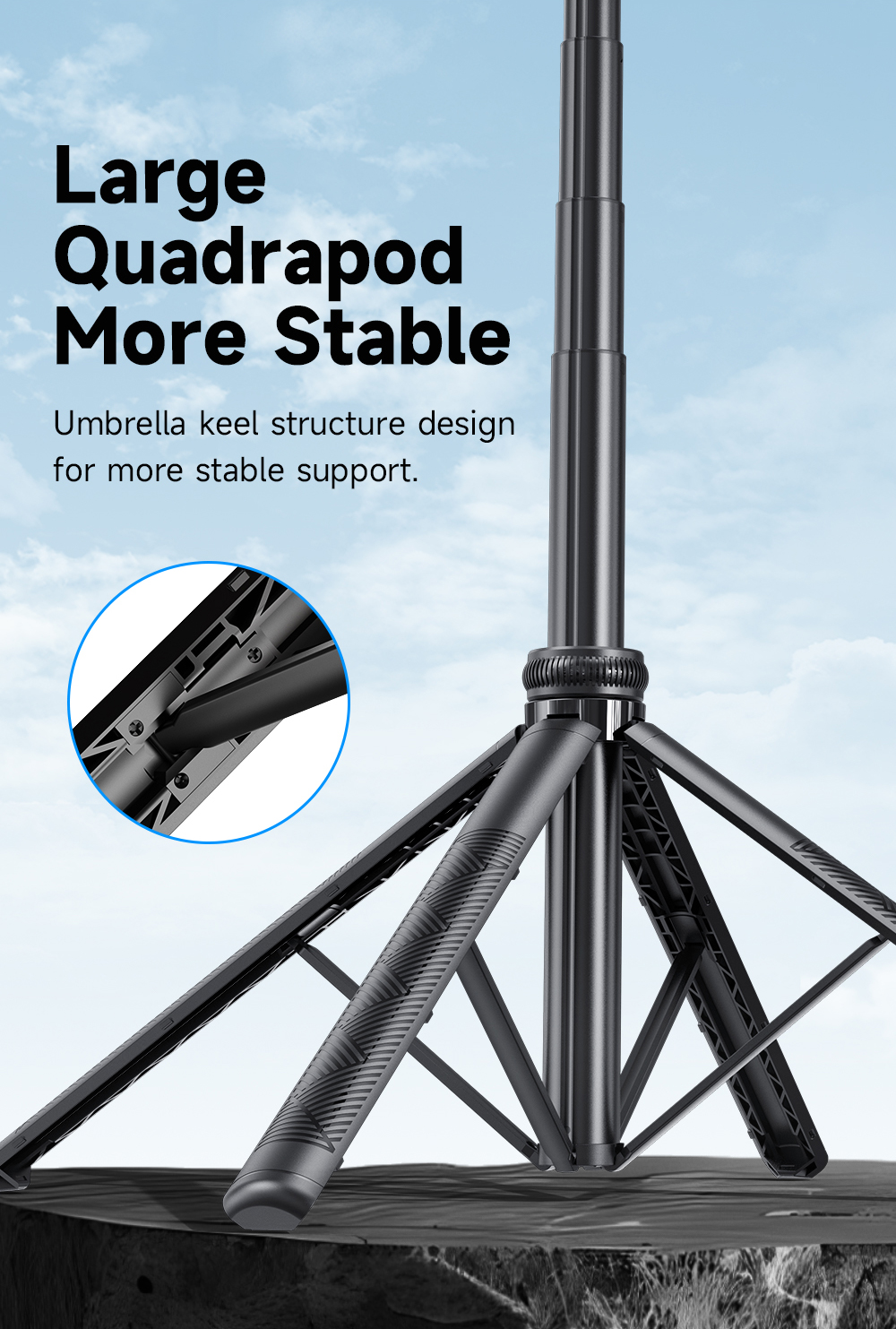 AI Face Tracking Gimbal with Large 4-Legs Tripod - Image 10