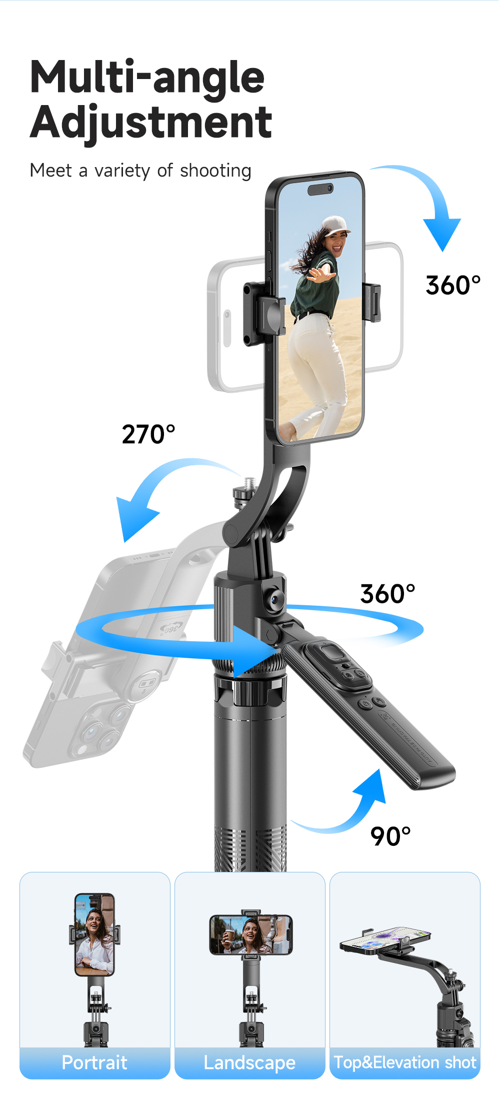 AI Face Tracking Gimbal with Large 4-Legs Tripod - Image 14