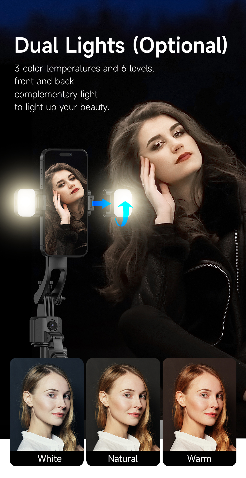 AI Face Tracking Gimbal with Large 4-Legs Tripod - Image 15