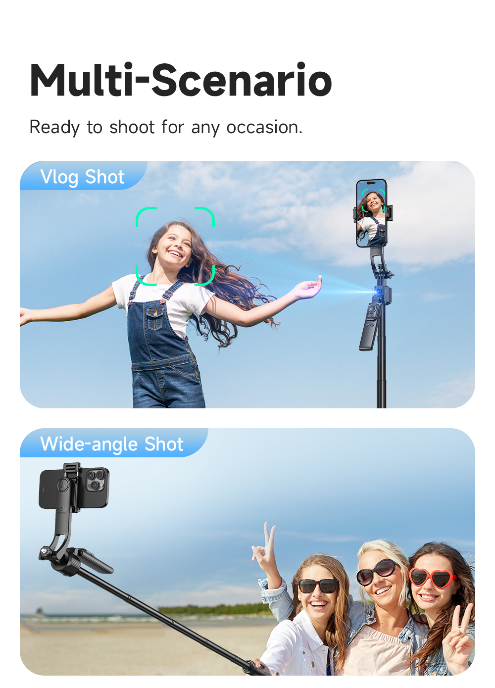 AI Face Tracking Gimbal with Large 4-Legs Tripod - Image 17