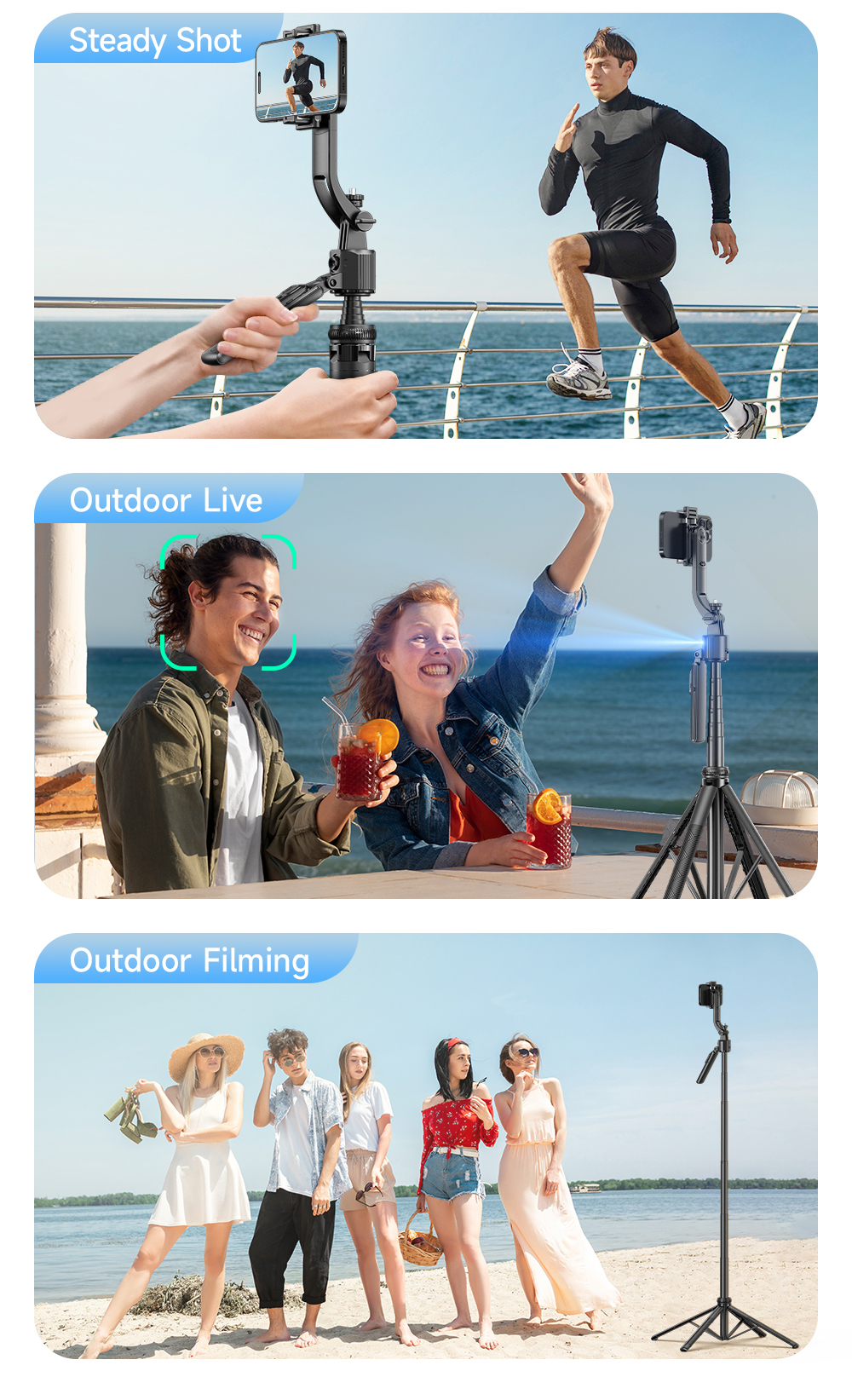 AI Face Tracking Gimbal with Large 4-Legs Tripod - Image 18