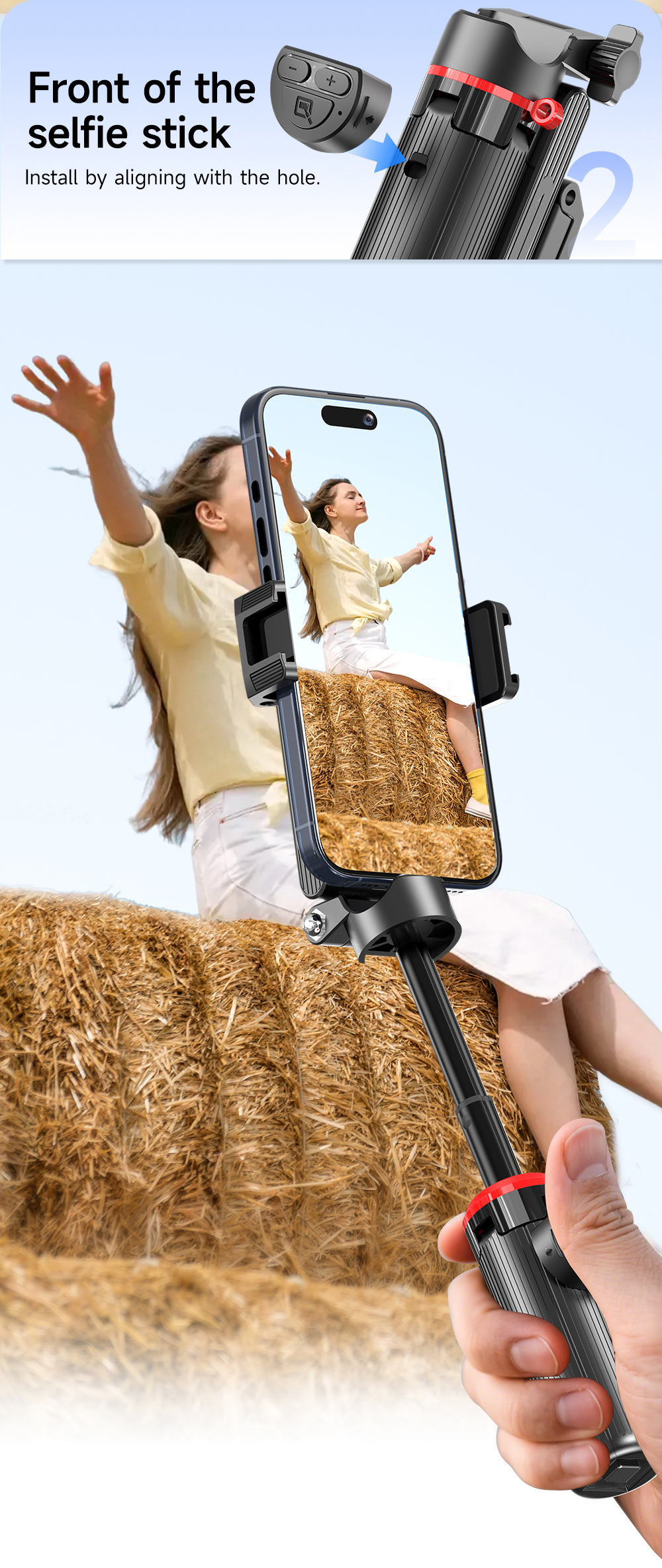 Mini Portable One-Button Pop Up Selfie Stick Tripod - Image 3