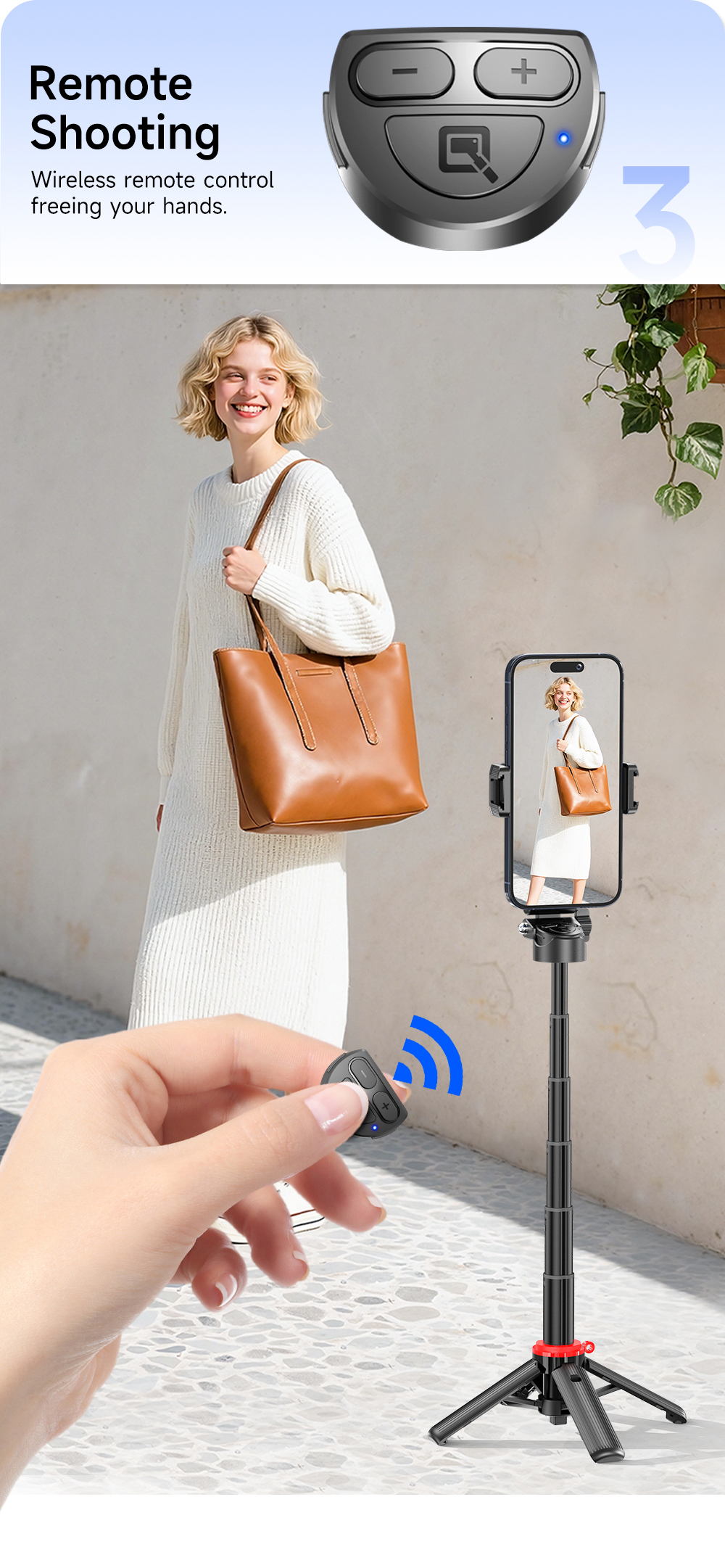Mini Portable One-Button Pop Up Selfie Stick Tripod - Image 4