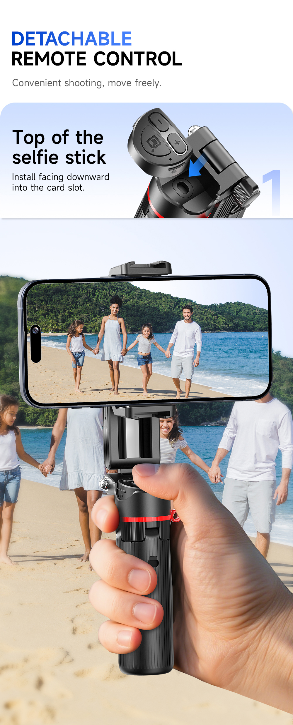Mini Portable One-Button Pop Up Selfie Stick Tripod - Image 2