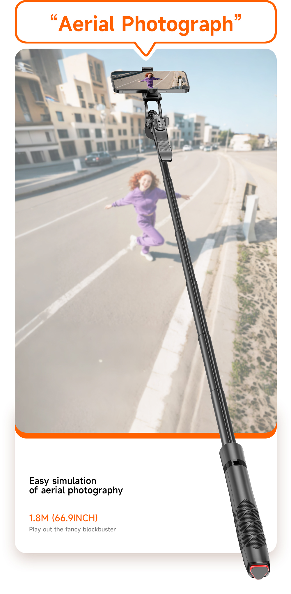 Auto Open Tripod with Balance Handle, Extra Long Extendable Selfie Stick - Image 8