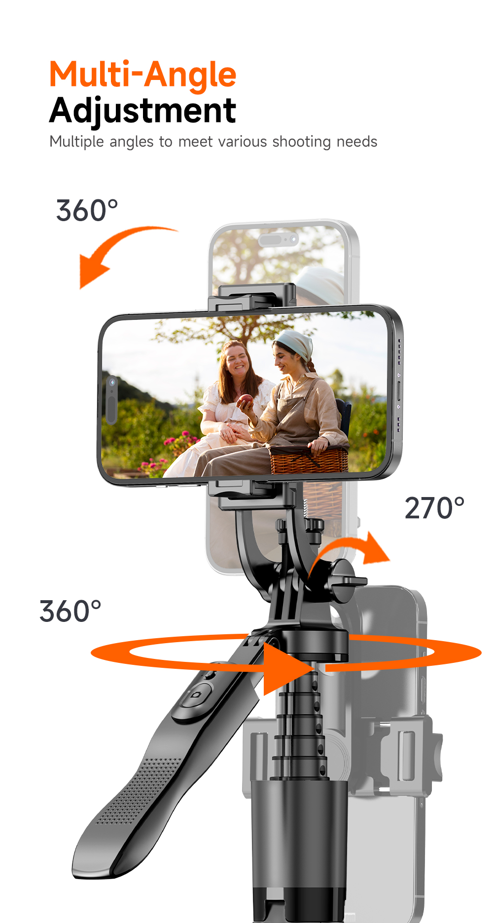 Auto Open Tripod with Balance Handle, Extra Long Extendable Selfie Stick - Image 16