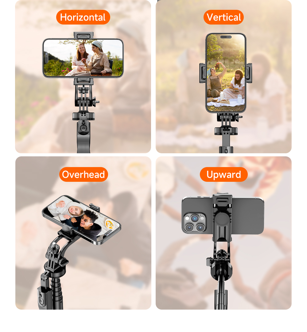 Auto Open Tripod with Balance Handle, Extra Long Extendable Selfie Stick