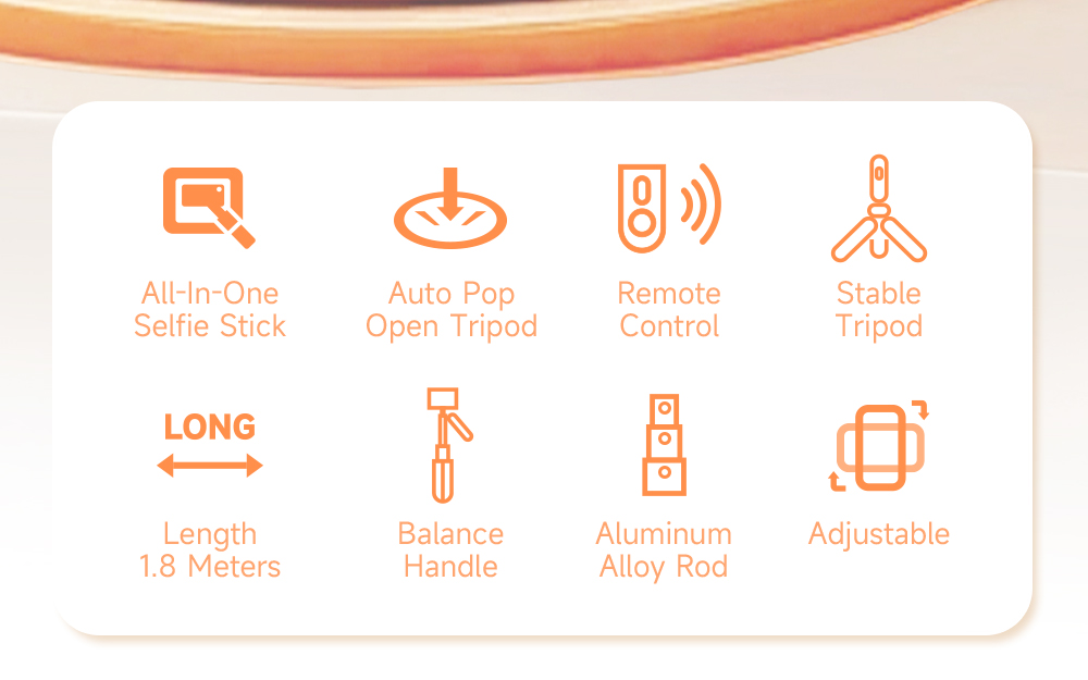 Auto Open Tripod with Balance Handle, Extra Long Extendable Selfie Stick - Image 3