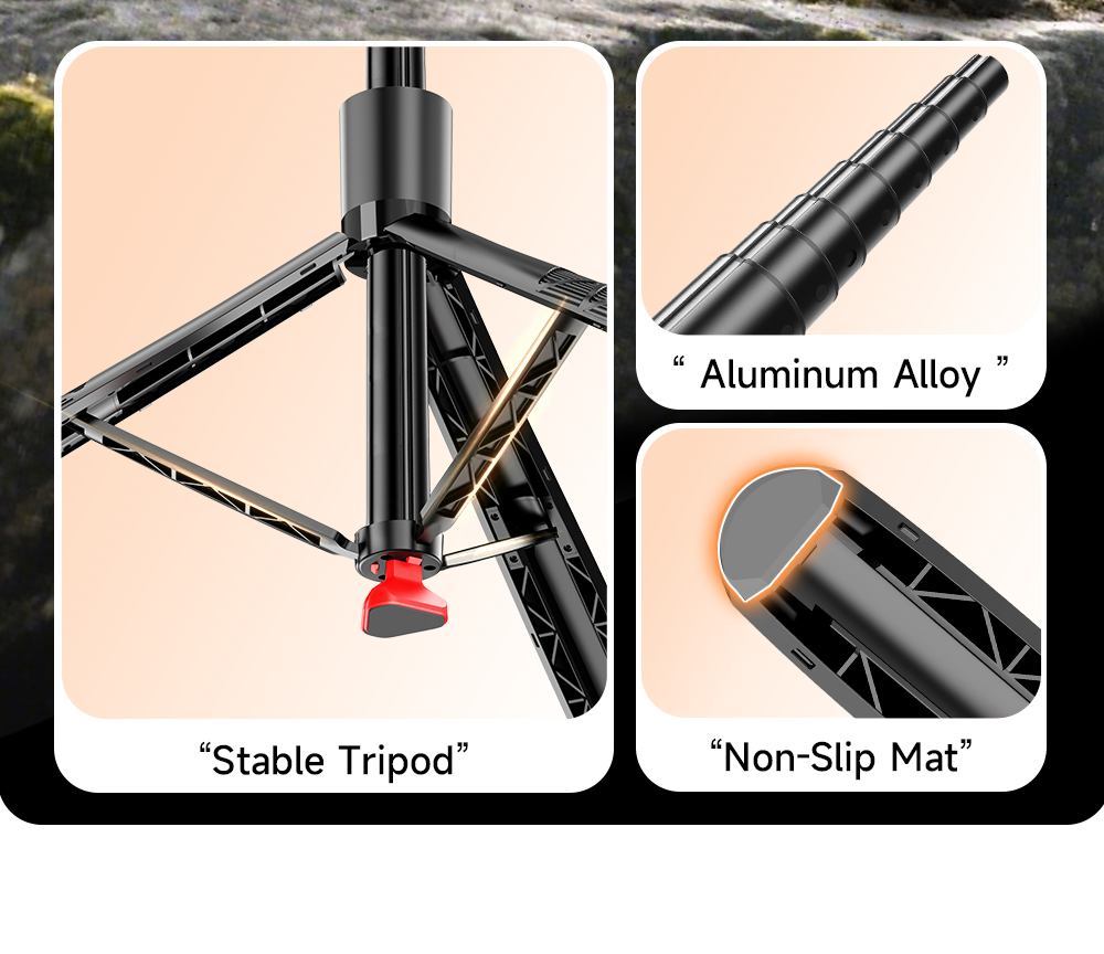 Auto Open Tripod with Balance Handle, Extra Long Extendable Selfie Stick - Image 6