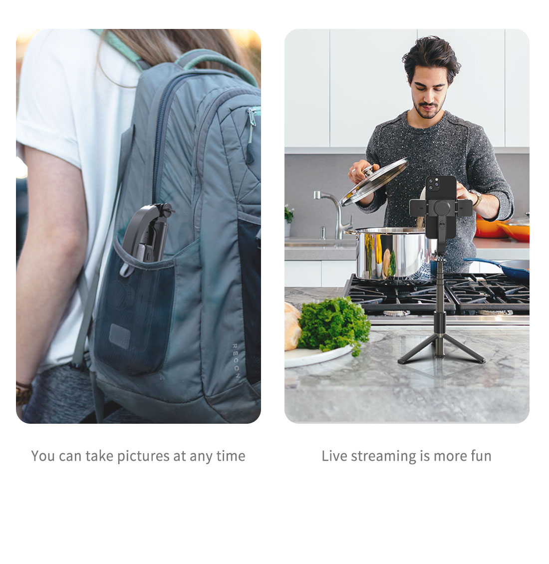 Dual Fill Light Anti-Shake Stabilizer Selfie Stick Tripod - Image 14