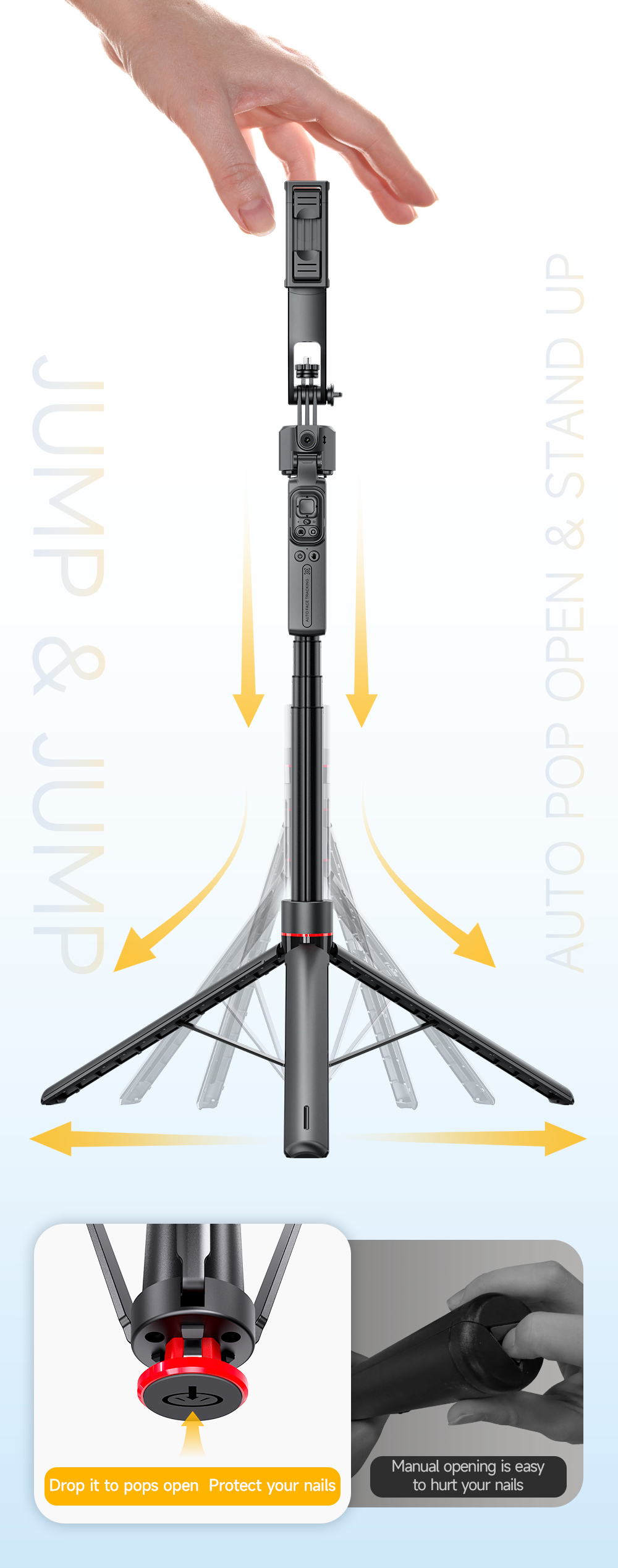 Auto Open 3-Legs Stand with 360° Rotation Gimbal - Image 2