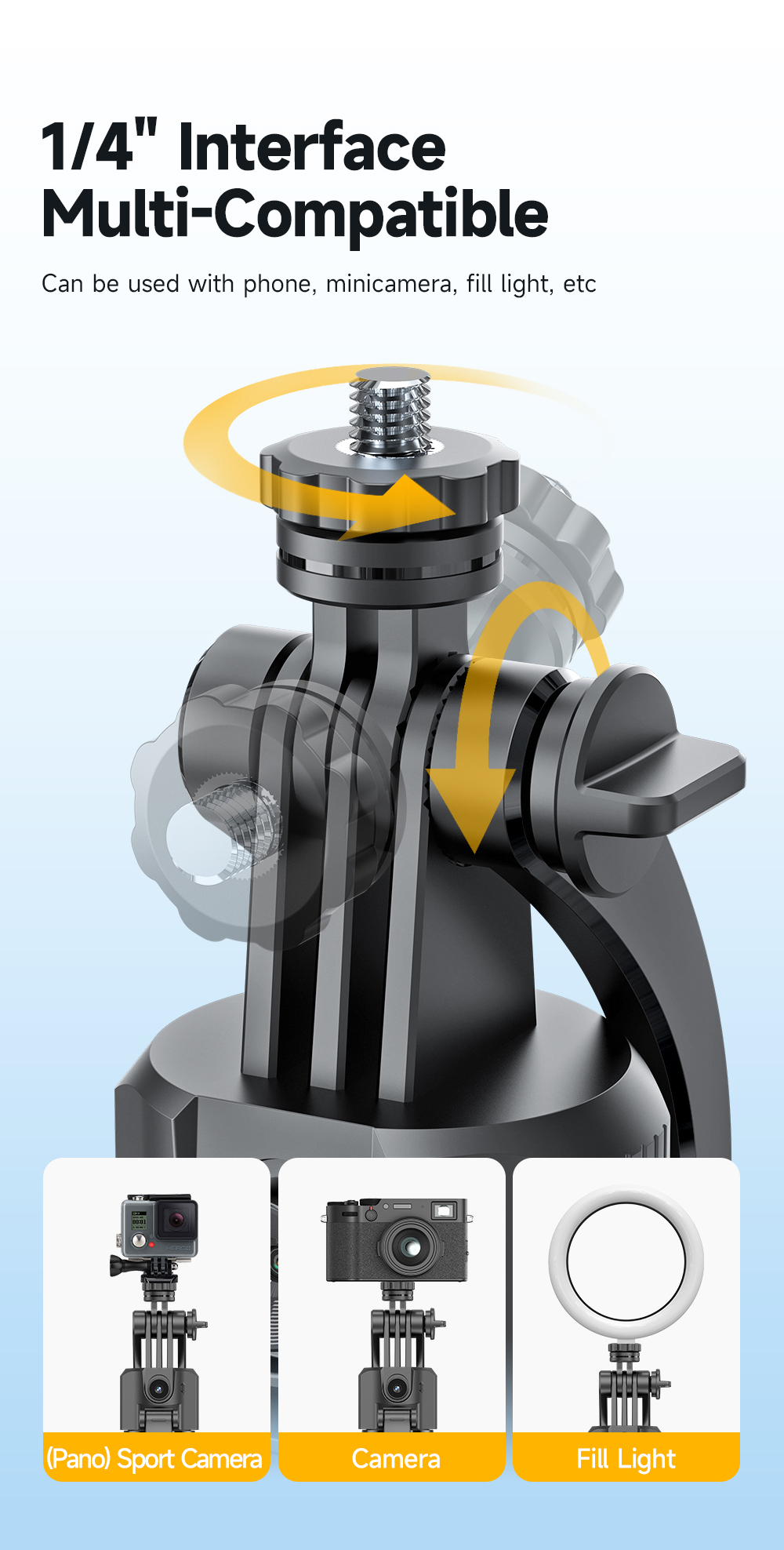 Auto Open 3-Legs Stand with 360° Rotation Gimbal - Image 9