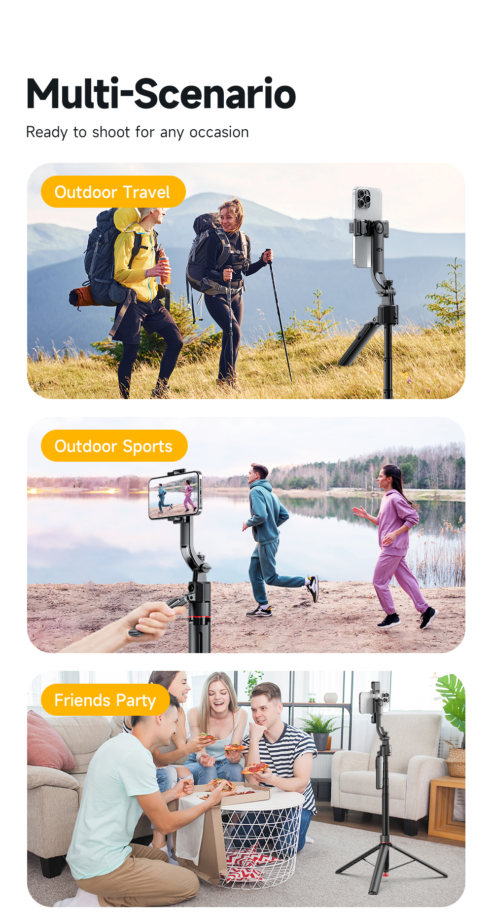 Auto Open 3-Legs Stand with 360° Rotation Gimbal - Image 6