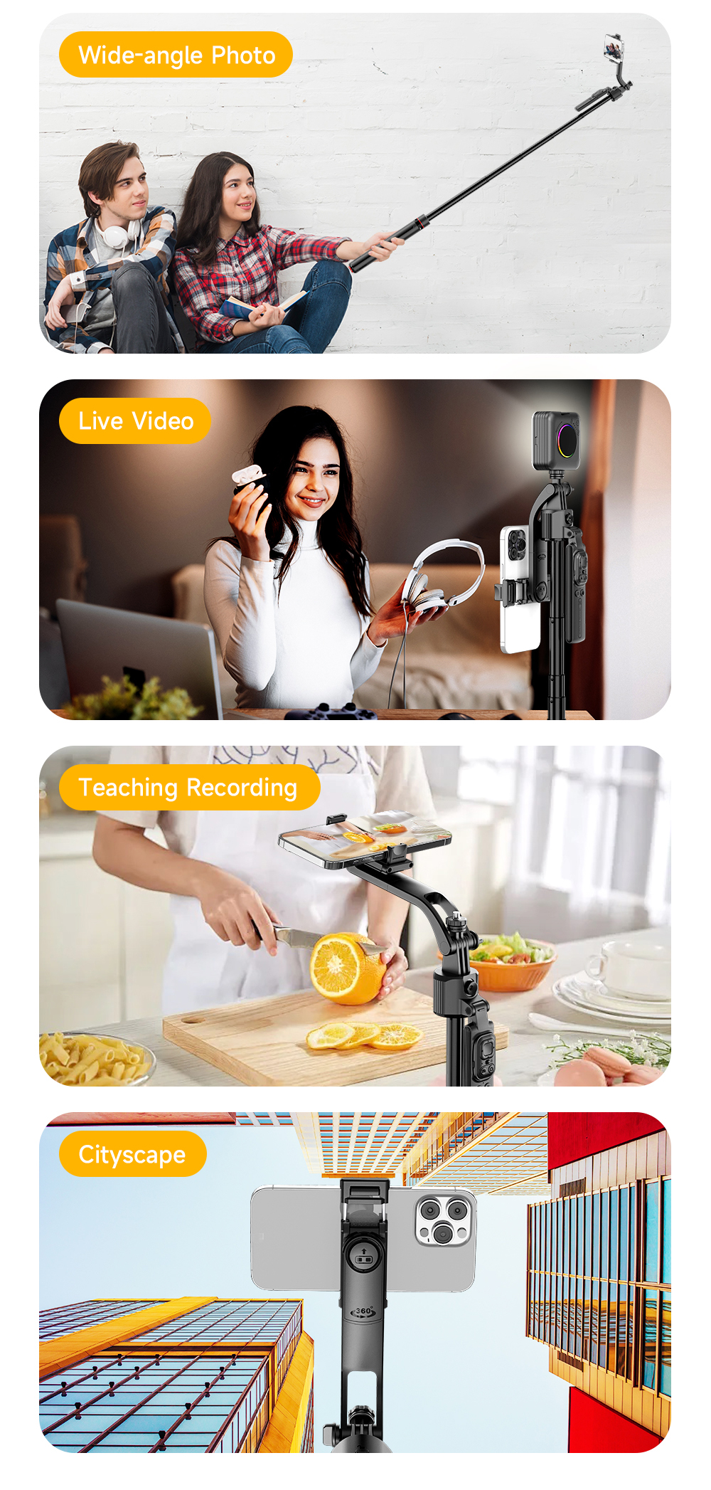 Auto Open 3-Legs Stand with 360° Rotation Gimbal - Image 5